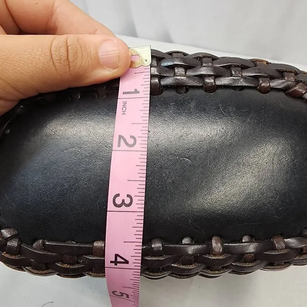 Elllepi Genuine Leather Woven Leather Bucket Crossbody Bag Handmade - Picture 6 of 9